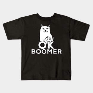 Ok boomer meme Funny Cat Gift Kids T-Shirt